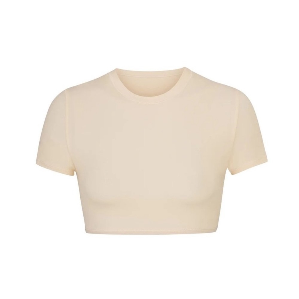 SKIMS Fits Everybody Super Cropped T-Shirt Sand Womens 4X AP-TSH-0656 NWT
